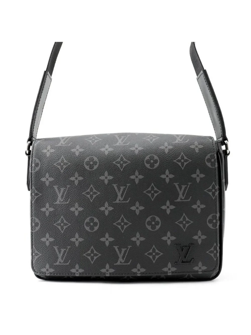 Louis Vuitton Shoulder Bag Monogram Eclipse District PM Black